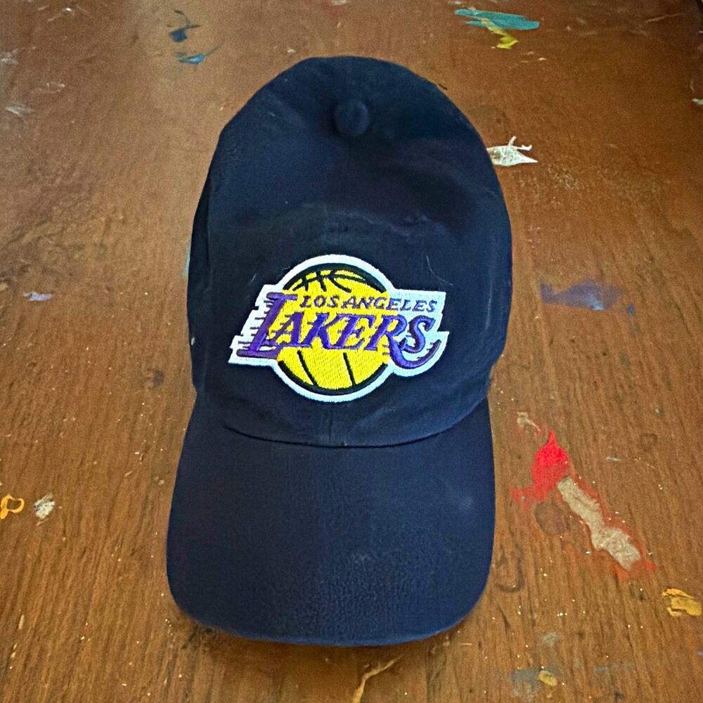 '47 Los Angeles Lakers NBA Black Adjustable Cap Hat, One Size
